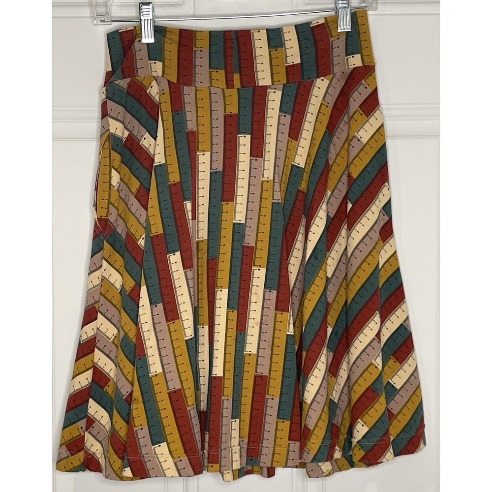 Effie's Heart Women's Medium Good Measure Carnaby Skirt Ruler Print Pockets - Picture 4 of 6